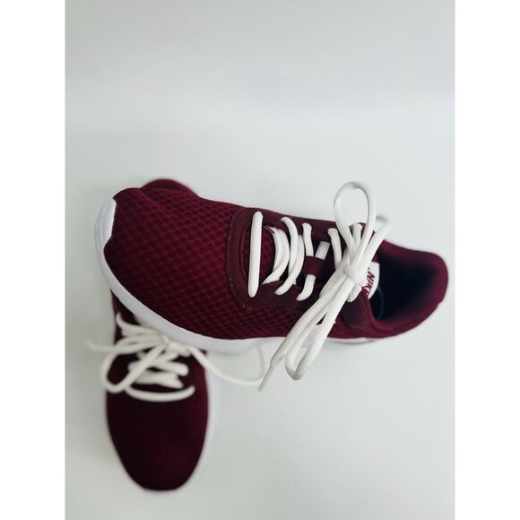 Nike Womens Tanjun 812655-604 Red Burgundy Maroon White Running Shoes IU Sz 6.5 - Picture 4 of 12